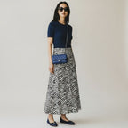 Chanel Caviar Classic Flap Shoulder Handbag Blue Mini