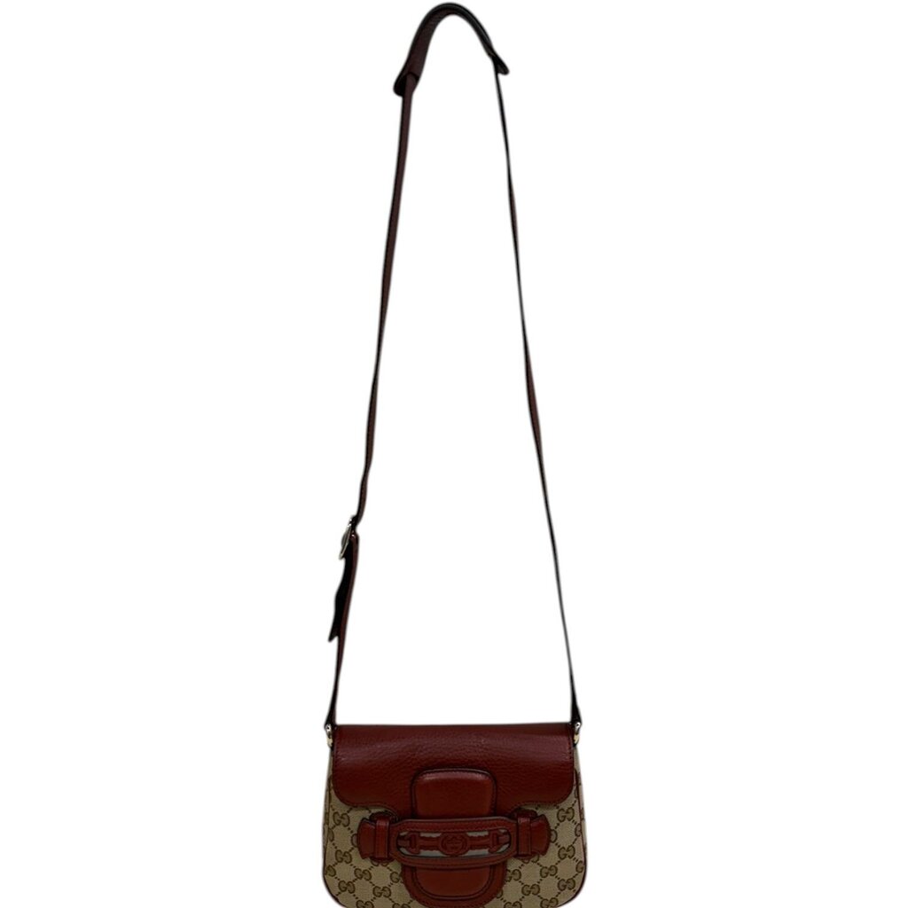 Gucci GG Dressage Canvas Crossbody Handbag Brown