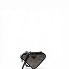 Prada Double Zip Triangle Crystal Shoulder Bag black Mini