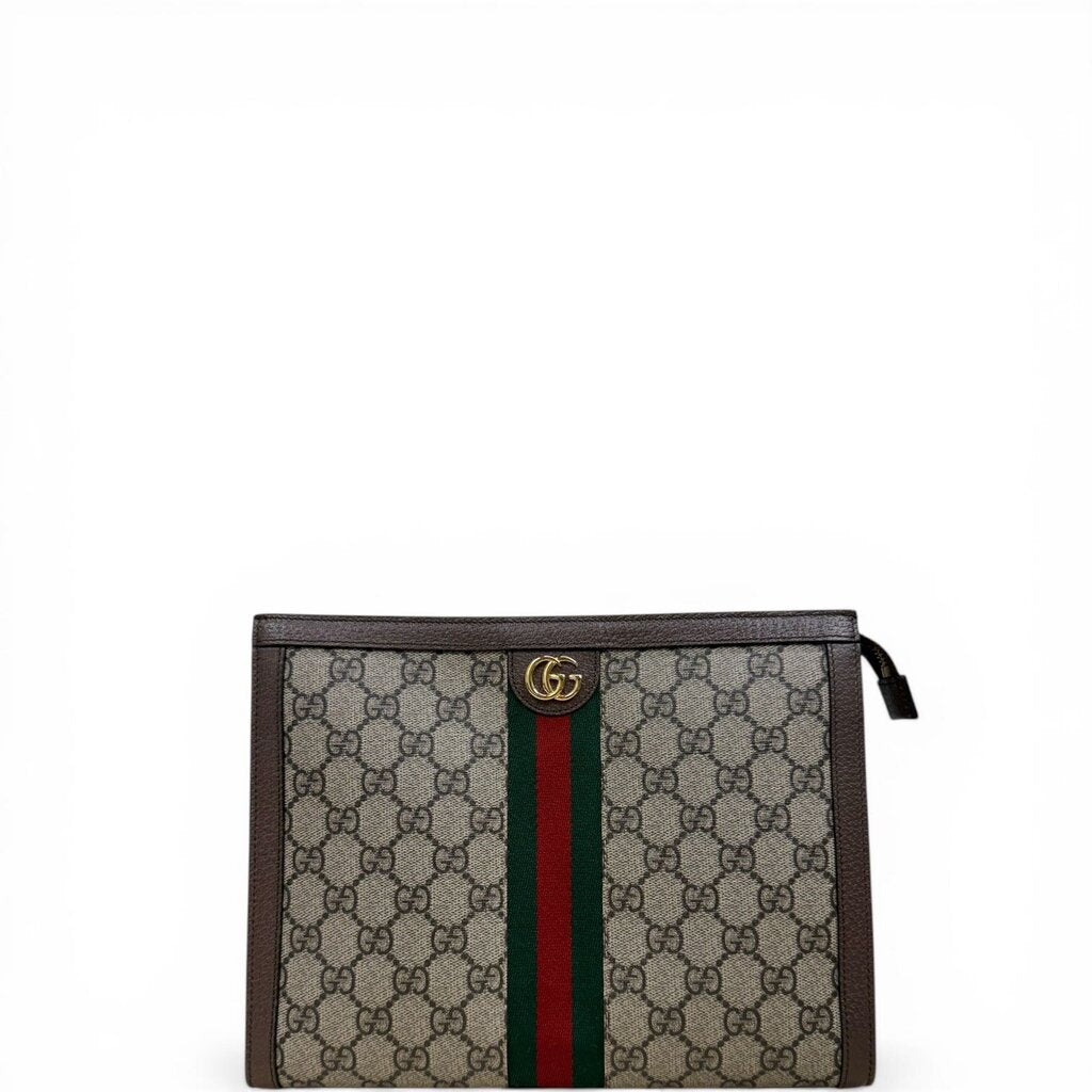 Gucci GG Supreme Web Ophidia Pouch Brown Monogram