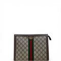 Gucci GG Supreme Web Ophidia Pouch Brown Monogram