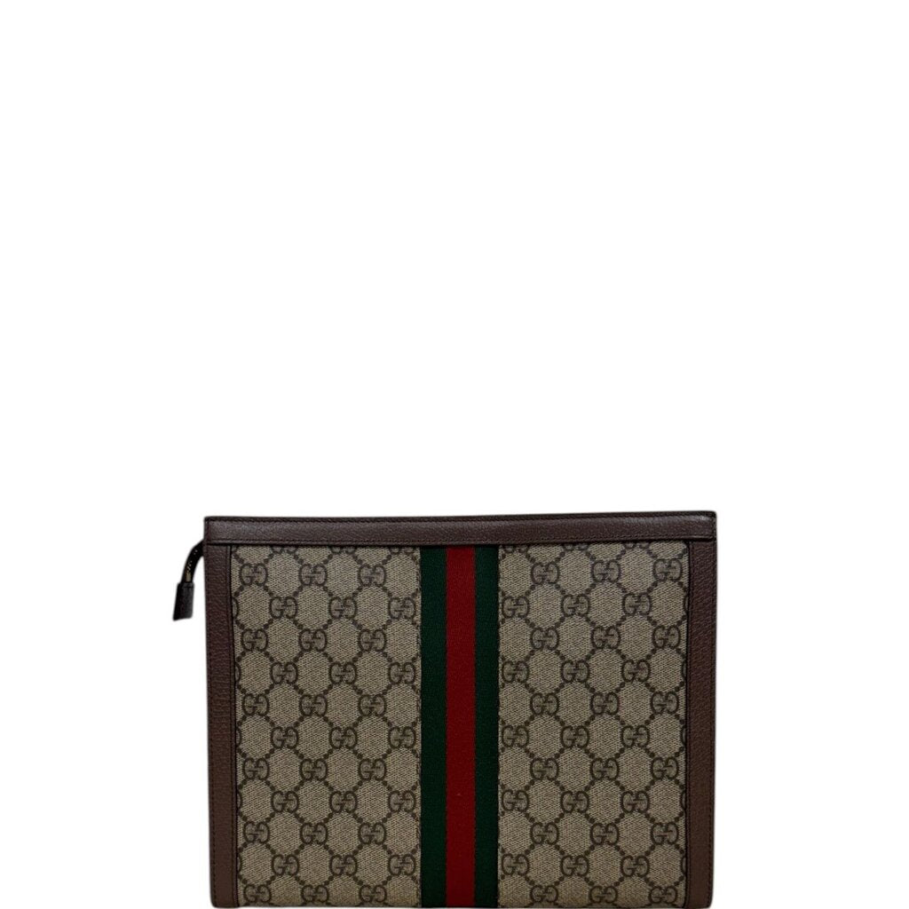 Gucci GG Supreme Web Ophidia Pouch Brown Monogram