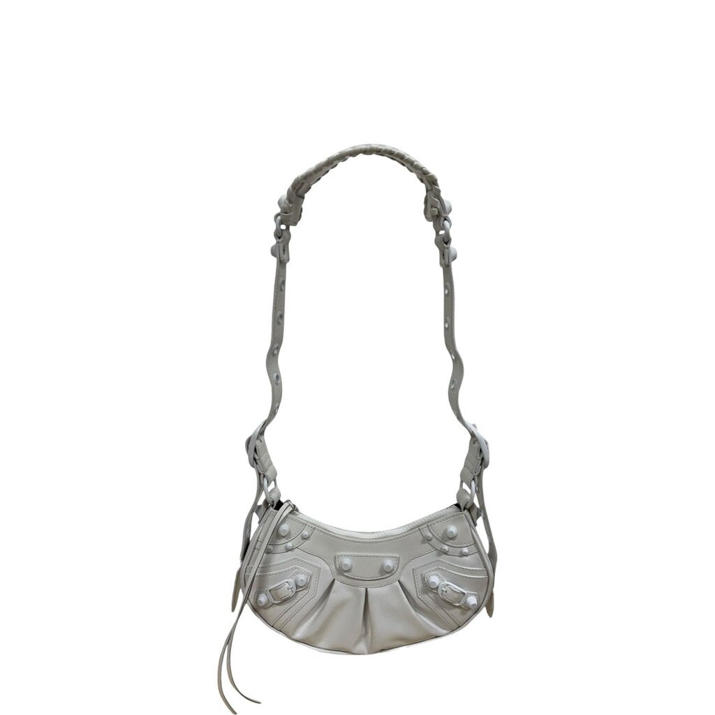 Balenciaga Patent Leather City Le Cagole Shoulder Bag White