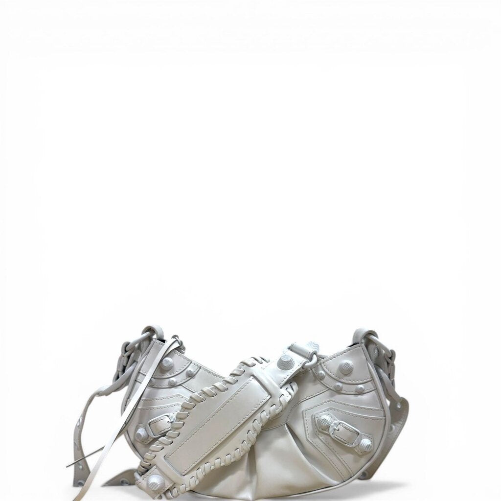 Balenciaga Patent Leather City Le Cagole Shoulder Bag White