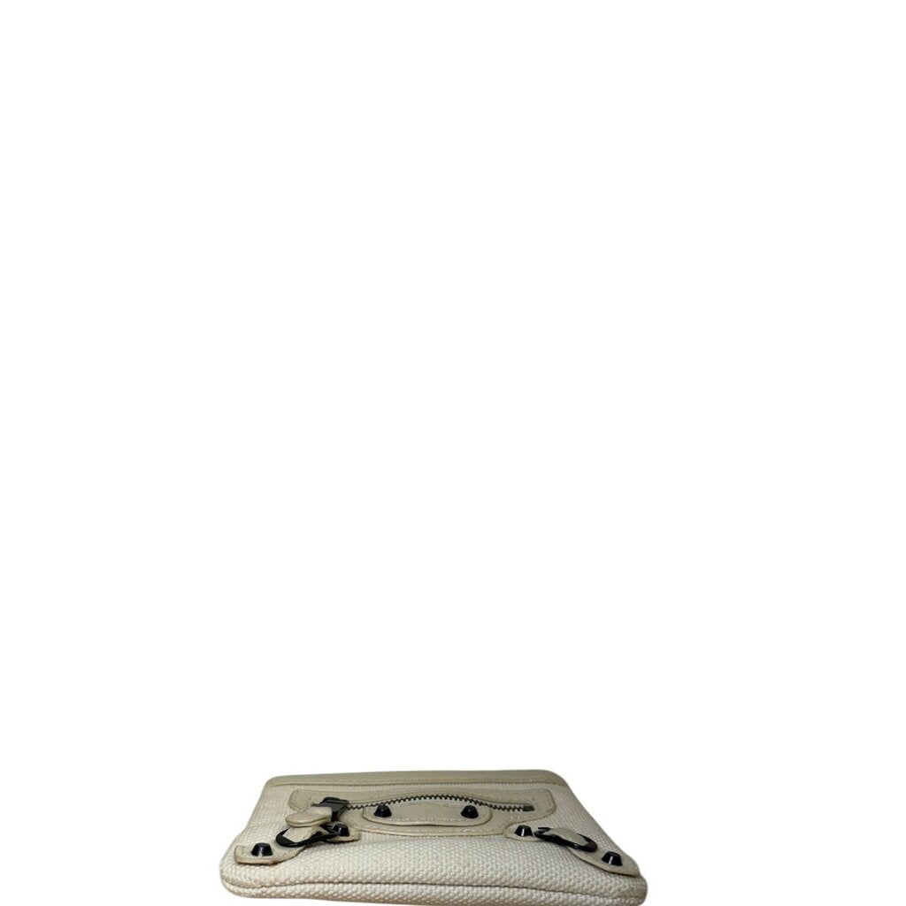 Balenciaga Moto City Pouch Wallet White