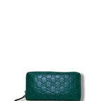 Gucci GG Guccissima Leather Zip Continental Wallet Green
