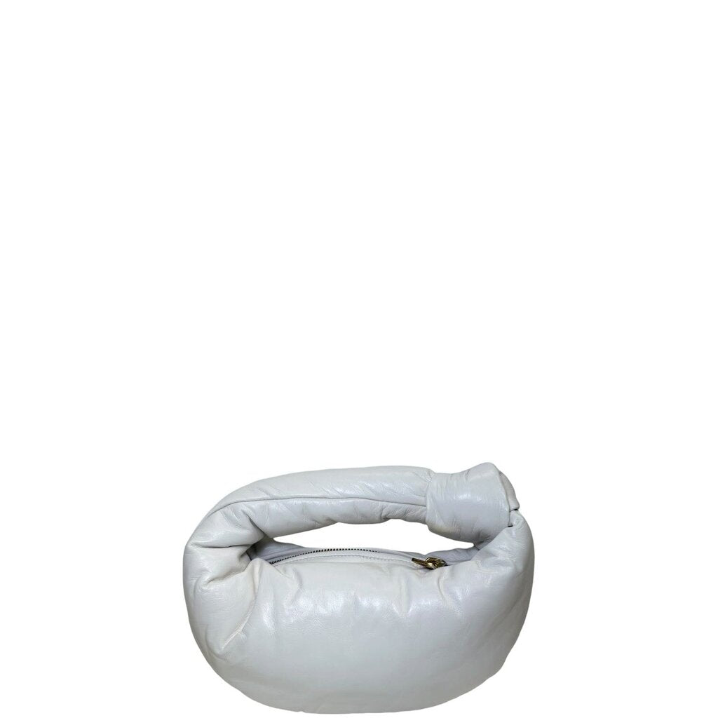Bottega Veneta Nappa Leather Puffy Jodie Handbag White Mini