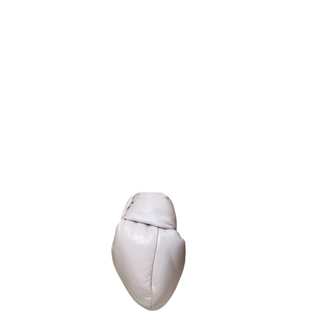 Bottega Veneta Nappa Leather Puffy Jodie Handbag White Mini