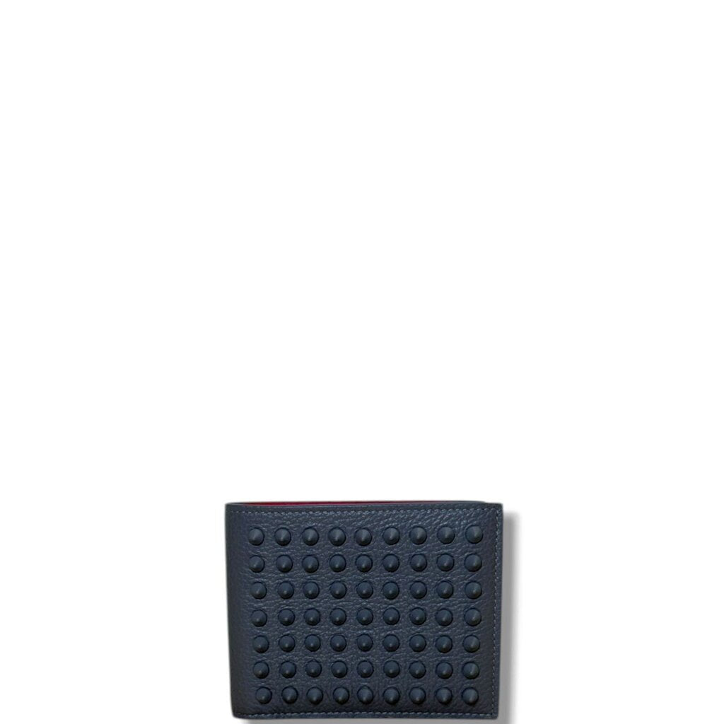 Christian Louboutin Spiked Funky Compact Wallet Gray