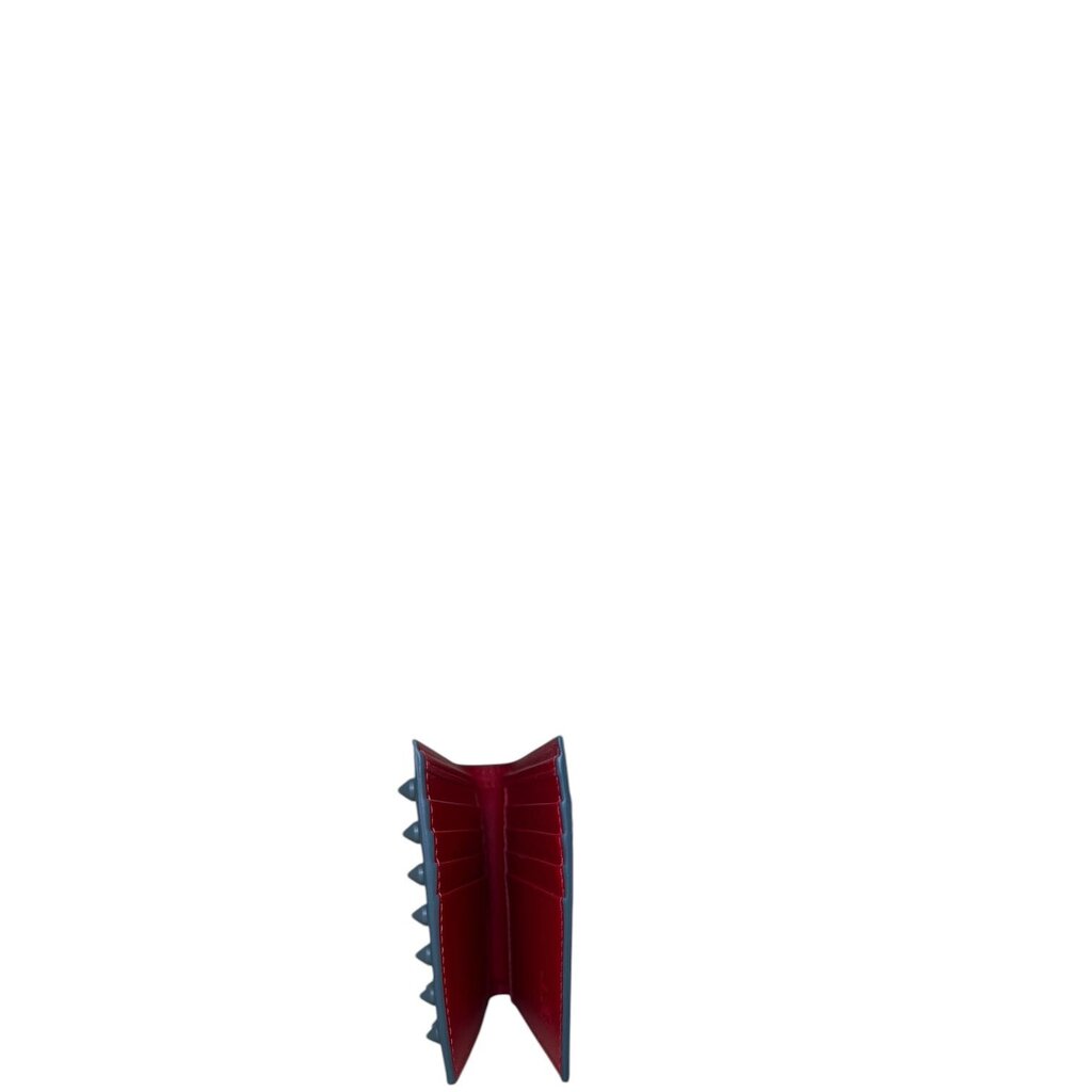 Christian Louboutin Spiked Funky Compact Wallet Gray