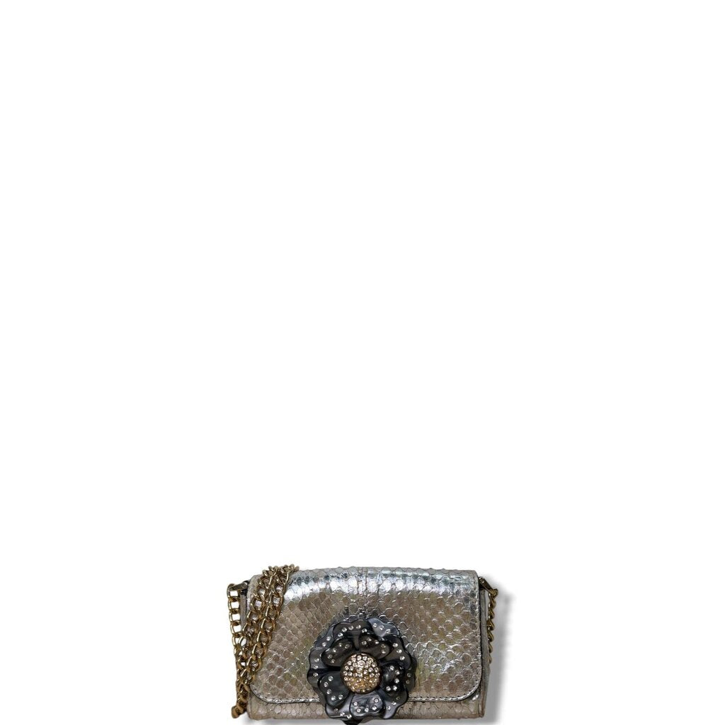 Dolce & Gabbana Snakeskin Crystal Chian Crossbody Bag