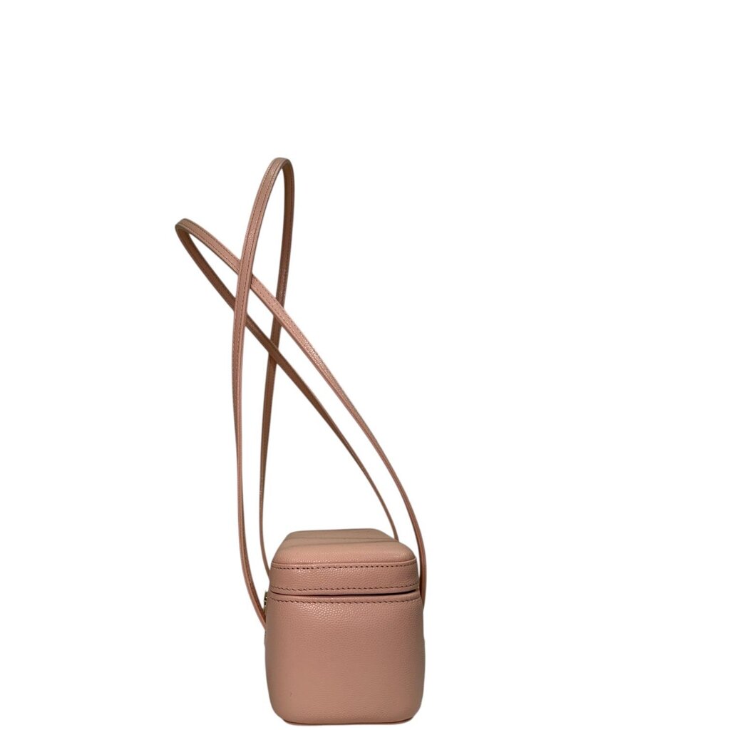 Chanel Shiny Caviar Preppy Coco Long Vanity With Strap Light Pink