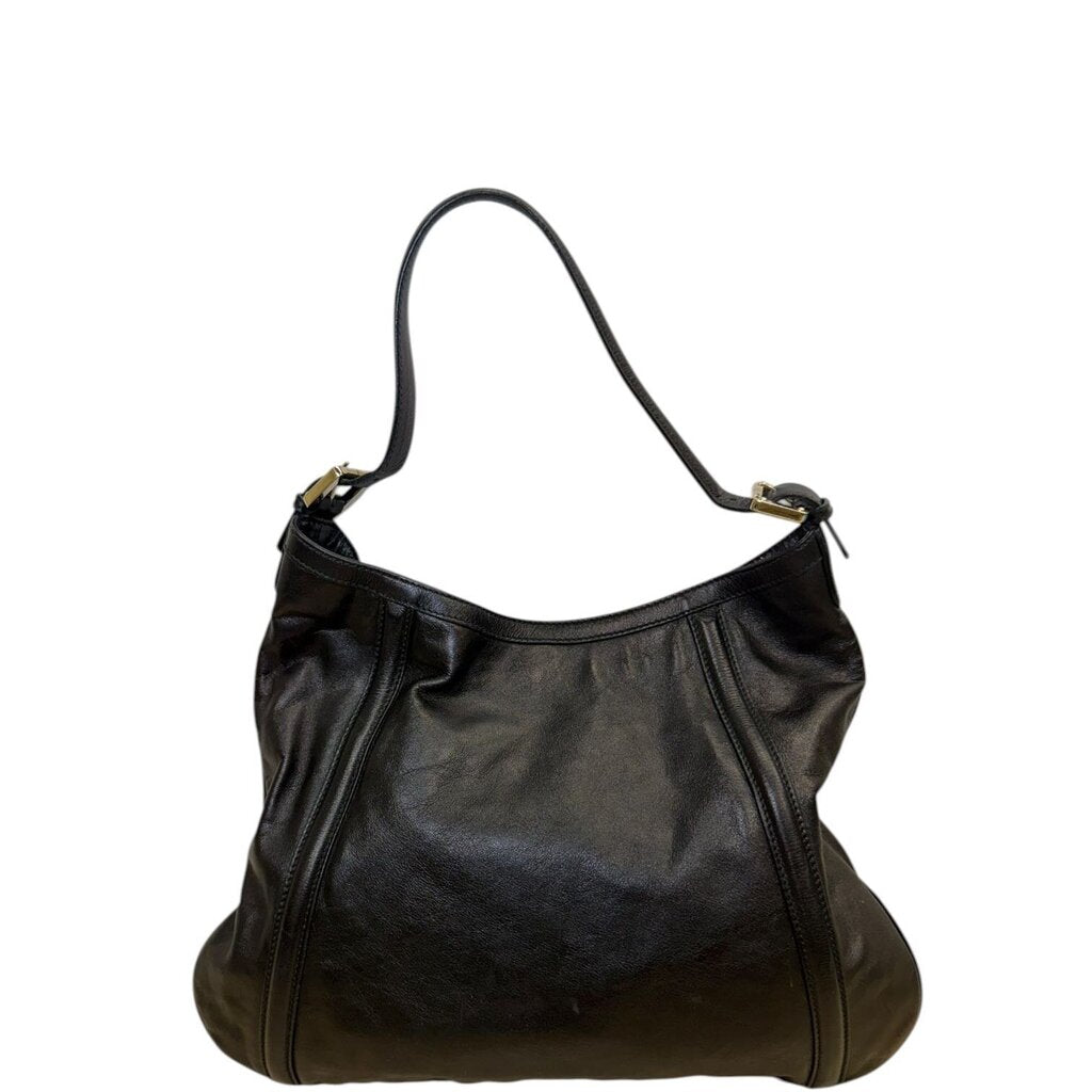 Gucci Interlocking G Calfskin Britt Shoulder Hobo Bag Black Medium
