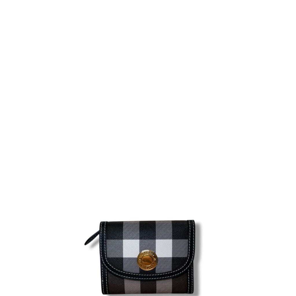 Burberry Halton Check Freya Folding Wallet Brown Small