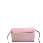 Versace Calfskin Canvas Allover Le Medusa Crossbody Pink