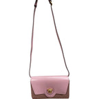 Versace Calfskin Canvas Allover Le Medusa Crossbody Pink