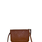 Louis Vuitton Empreinte Double Zip Pochette Crossbody Bag Brown