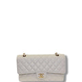 Chanel Caviar Quilted Double Flap Gray Medium
