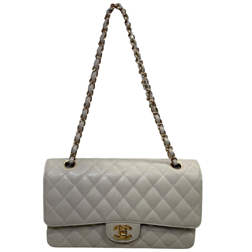 Chanel Caviar Quilted Double Flap Gray Medium