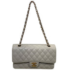 Chanel Caviar Quilted Double Flap Gray Medium