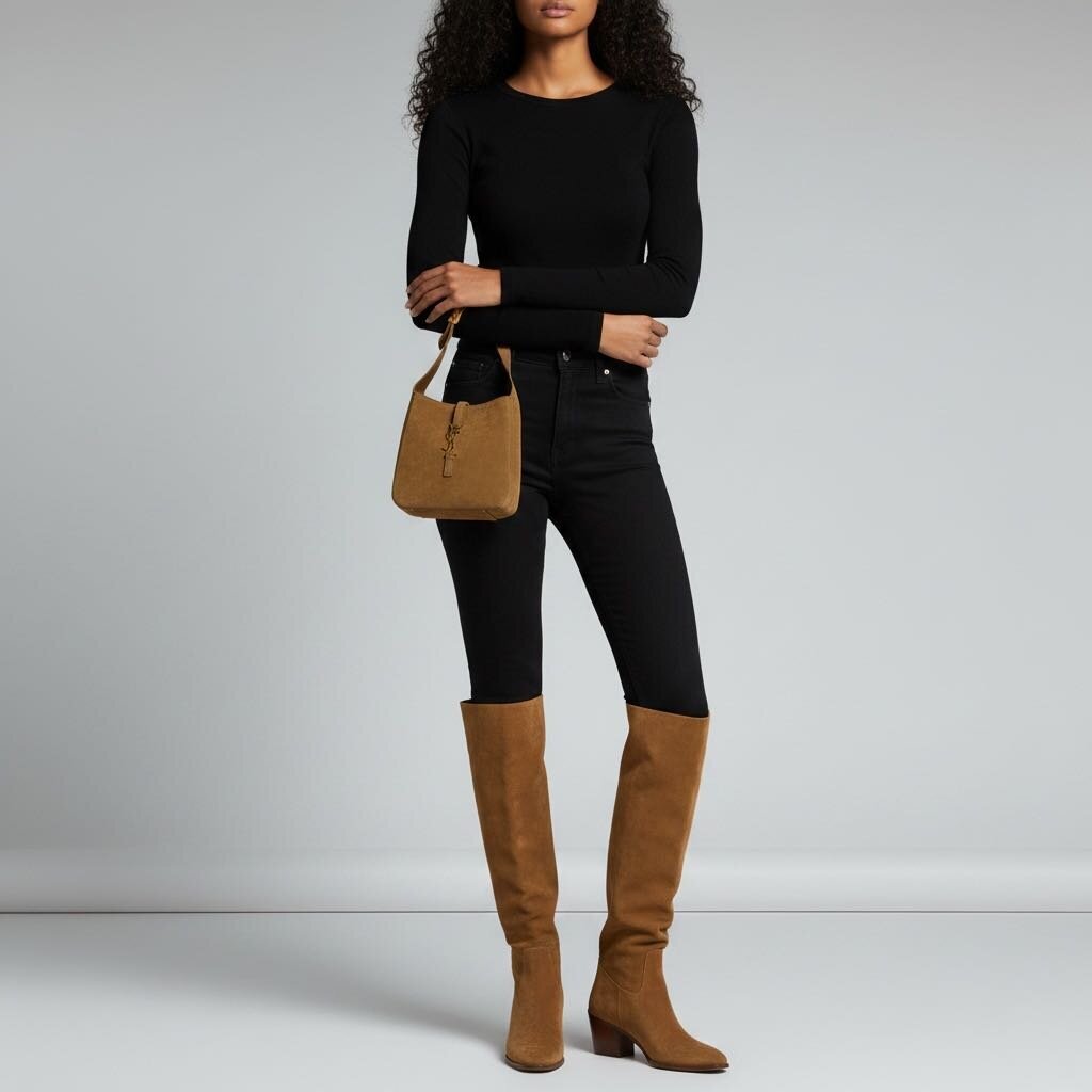 Saint Laurent YSL Le 5 A 7 Suede Shoulder Bag Brown Mini