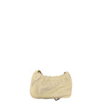 Saint Laurent YSL Pac Pac Rouched Leather Hobo Cream