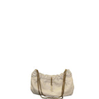 Saint Laurent YSL Pac Pac Rouched Leather Hobo Cream