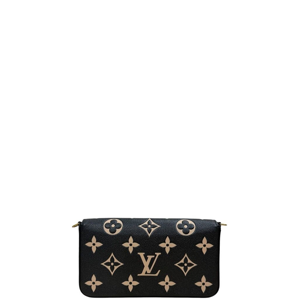Louis Vuitton Felicie Empreinte BiColor Pochette Crossbody Handbag Black