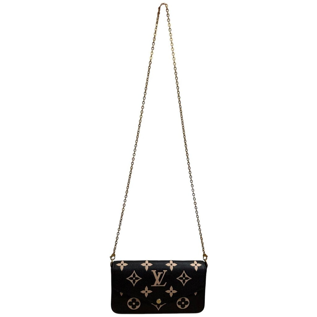 Louis Vuitton Felicie Empreinte BiColor Pochette Crossbody Handbag Black