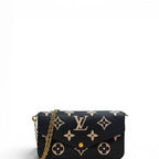Louis Vuitton Felicie Empreinte BiColor Pochette Crossbody Handbag Black