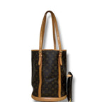 Louis Vuitton Coated Canvas Bucket Bag With Pouch Brown GM