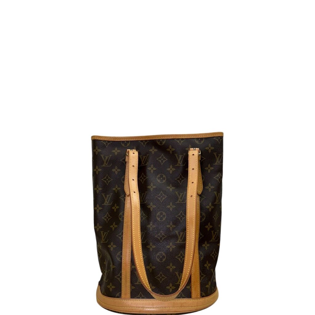 Louis Vuitton Coated Canvas Bucket Bag With Pouch Brown GM