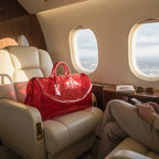 Louis Vuitton Keepall 50 Bandouliere Transparent PVC Travel Bag Red Red 50