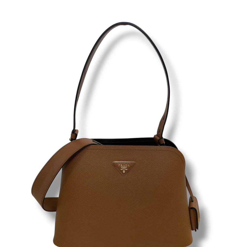 Prada Matinee Saffiano Leather Shoulder Bag Brown
