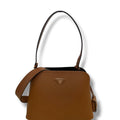 Prada Matinee Saffiano Leather Shoulder Bag Brown