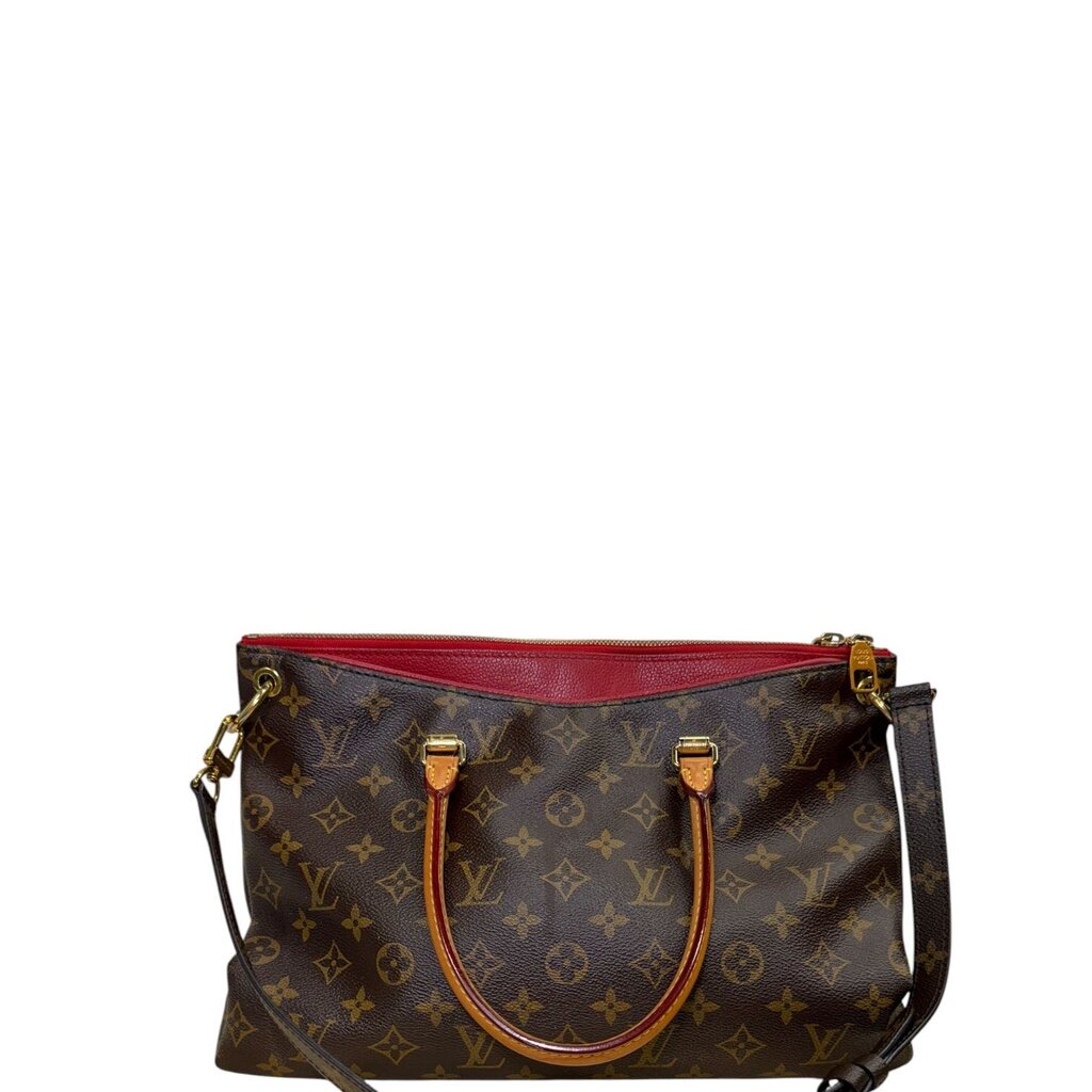 Louis Vuitton Pallas Coated Canvas Shoulder Bag Red MM