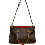 Louis Vuitton Pallas Coated Canvas Shoulder Bag Red MM