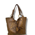 Gucci Greenwich Python and Leather Tote Brown Medium