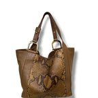 Gucci Greenwich Python and Leather Tote Brown Medium