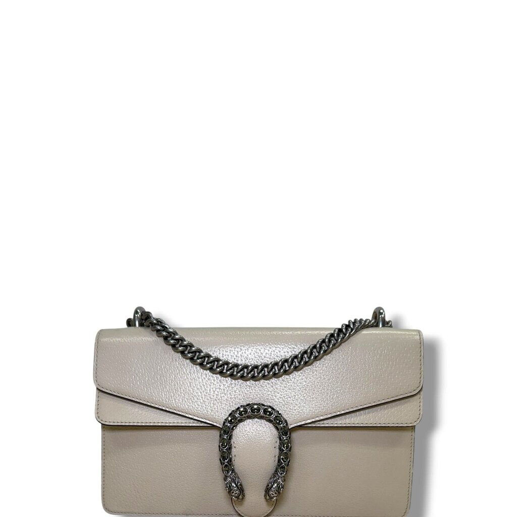 Gucci GG Leather Dionysus Shoulder Bag Cream Small