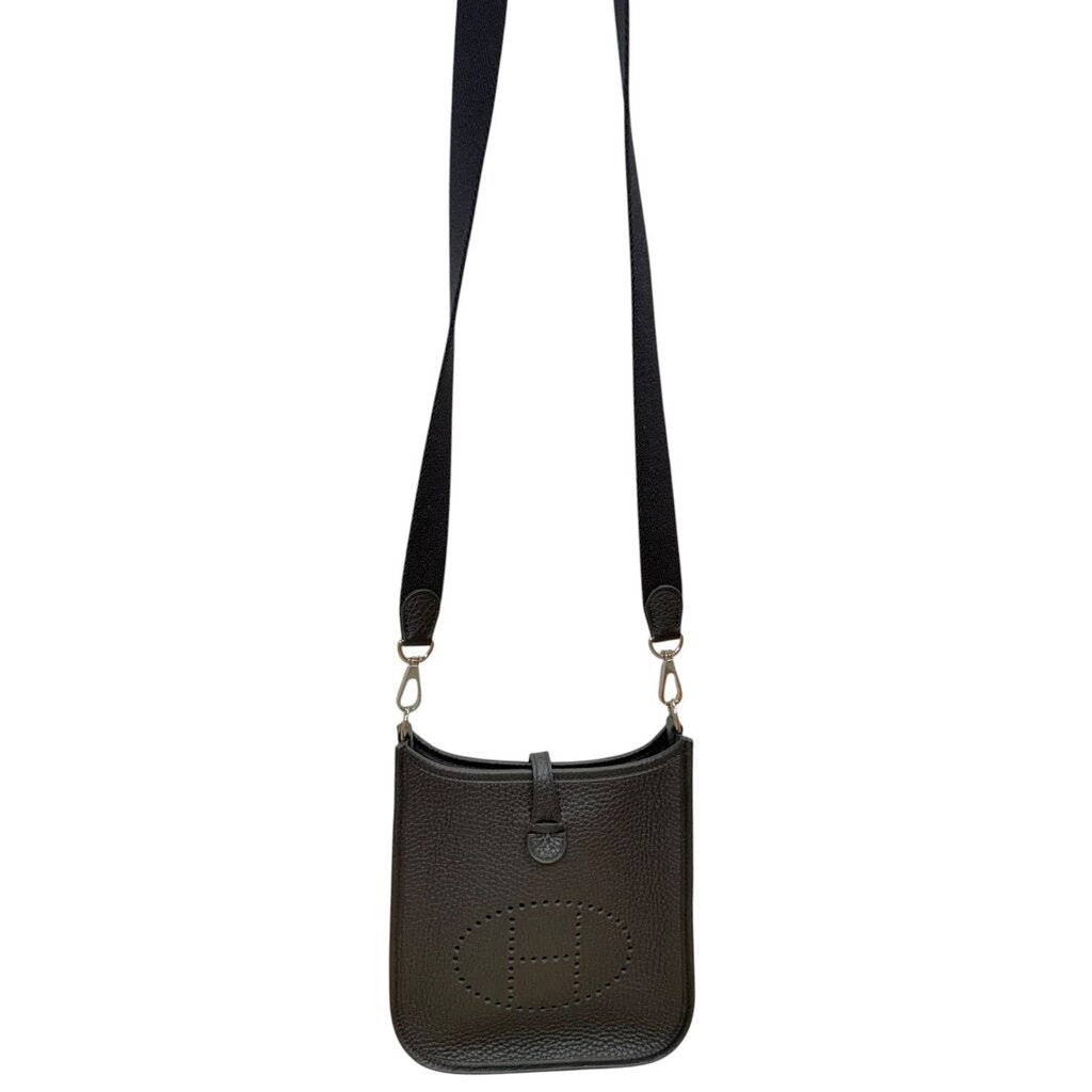 Hermes Taurillon Clemence Evelyn Crossbody Bag Black TPM