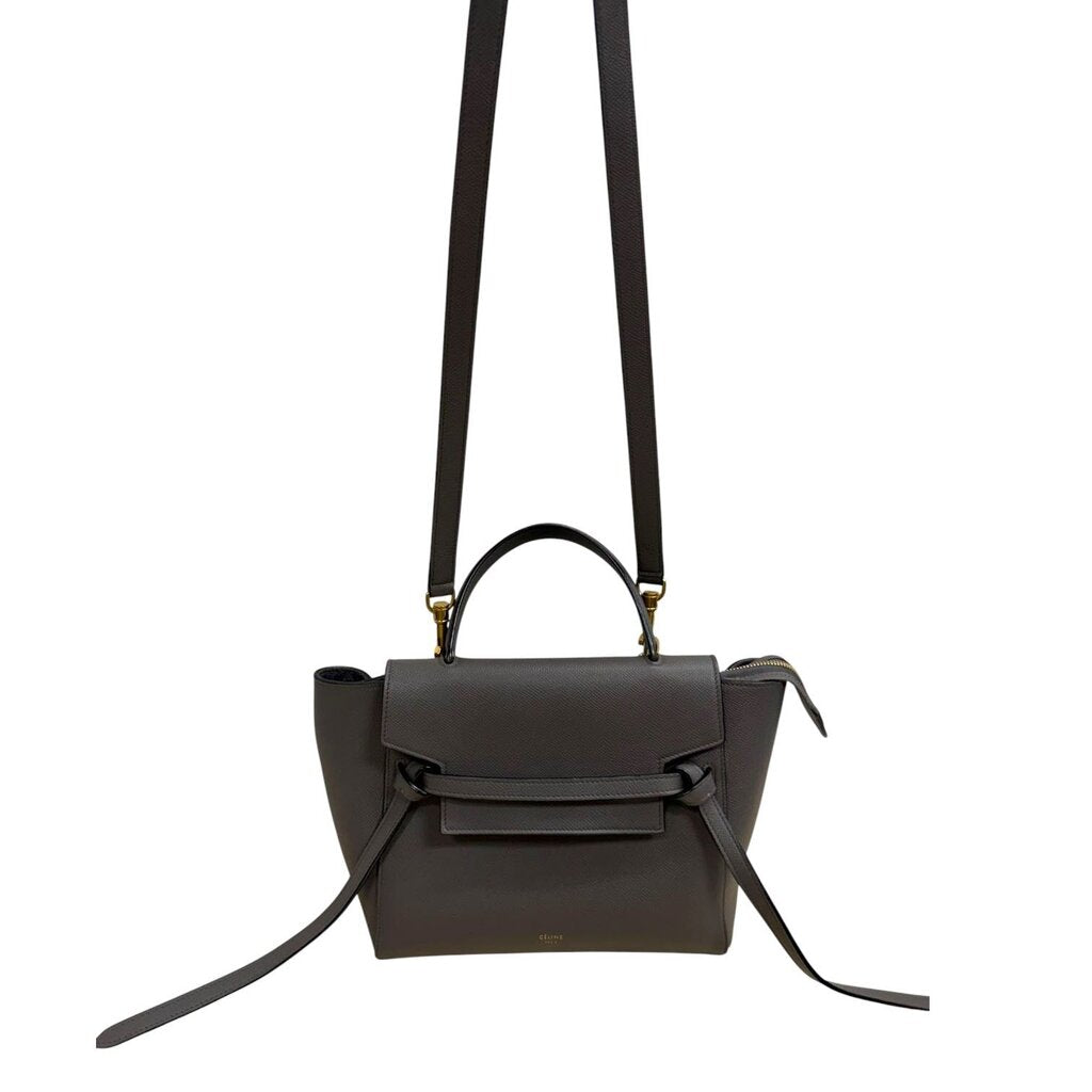 Celine Grained Calfskin Belt Bag Nano Grey