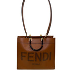 Fendi Vitello King Plexiglass Medium Fendi Sunshine Shopper Tote Brown Medium