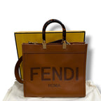 Fendi Vitello King Plexiglass Medium Fendi Sunshine Shopper Tote Brown Medium