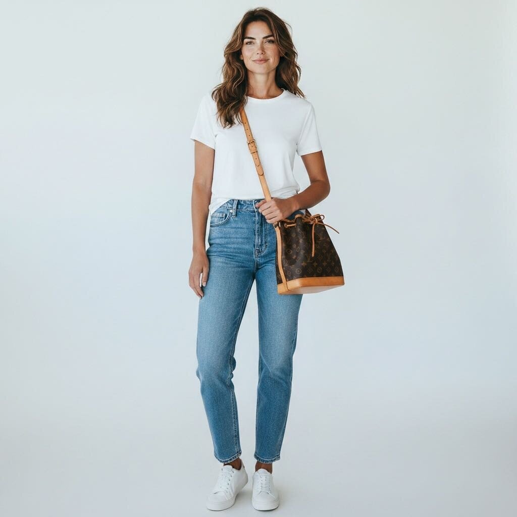 Louis Vuitton Petit Noe Bucket Shoulder Handbag Monogram PM