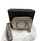 Prada Phenix Bauletto Argilla Crossbody Bag Gray Small