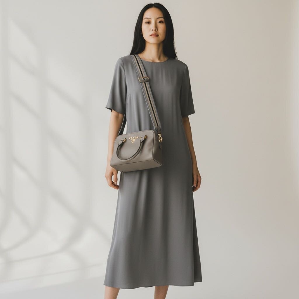 Prada Phenix Bauletto Argilla Crossbody Bag Gray Small