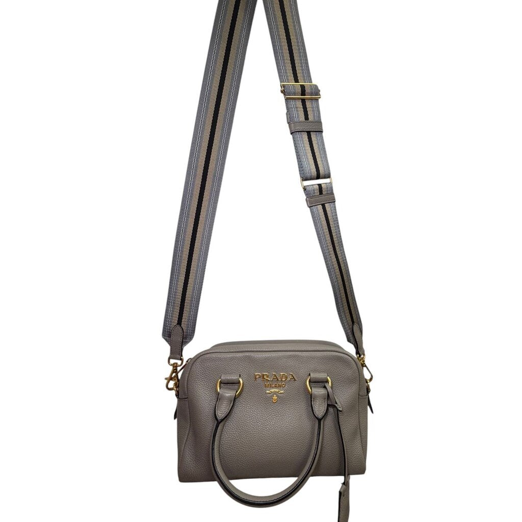Prada Phenix Bauletto Argilla Crossbody Bag Gray Small