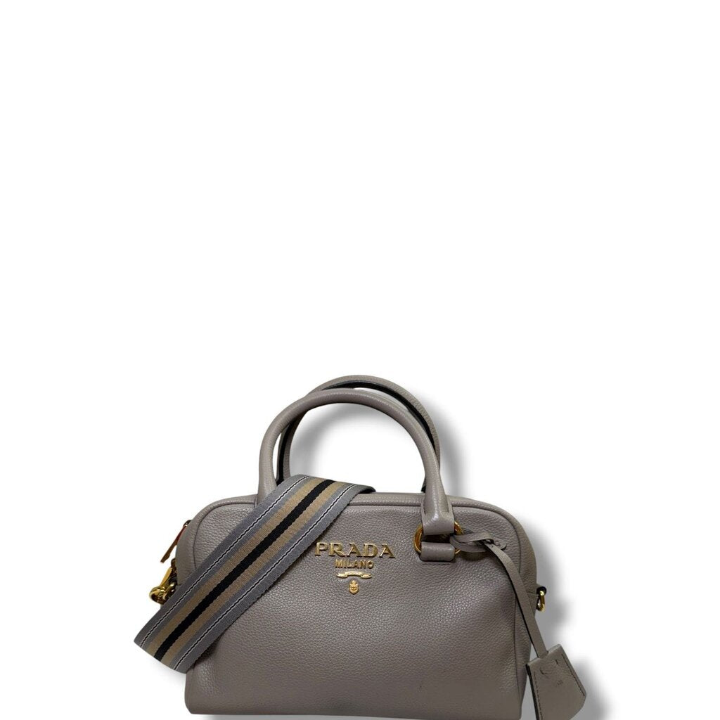 Prada Phenix Bauletto Argilla Crossbody Bag Gray Small