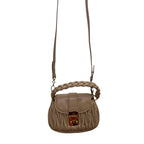 Miu Miu Coffer Matelasse Leather Top Handle Shoulder Bag Beige